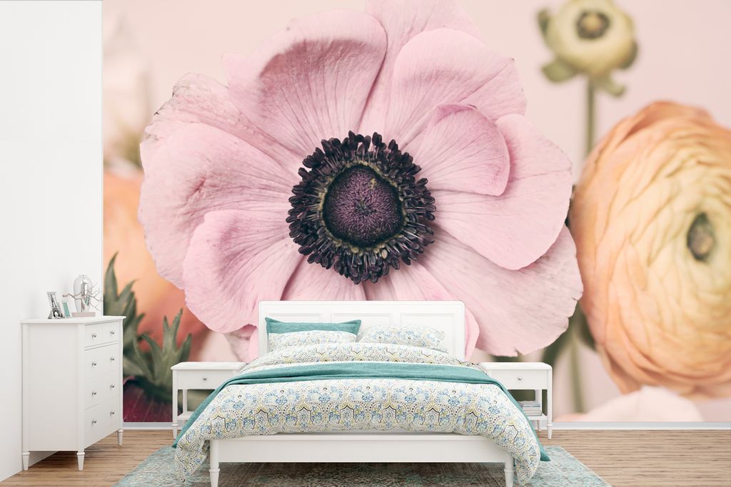 MuchoWow Fototapete für Wohnzimmer oder Schlafzimmer Wandtapete Vinyl Motivtapete Blumen - Natur - Pflanzen - 330x220 cm - Fototapeten