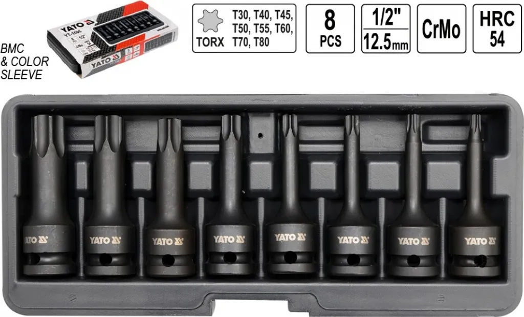 Offerta Set 8 Chiavi Torx YATO YT-1065 per Avvitatore a Impulsi