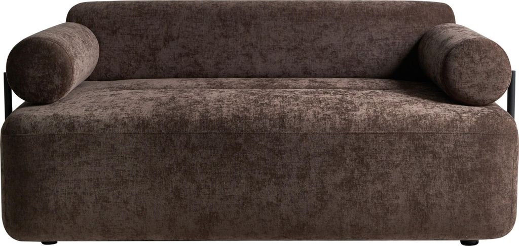 BELIANI 2-Sitzer Sofa Dunkelbraun Chenille Stoff Gepolstert Produktbild 