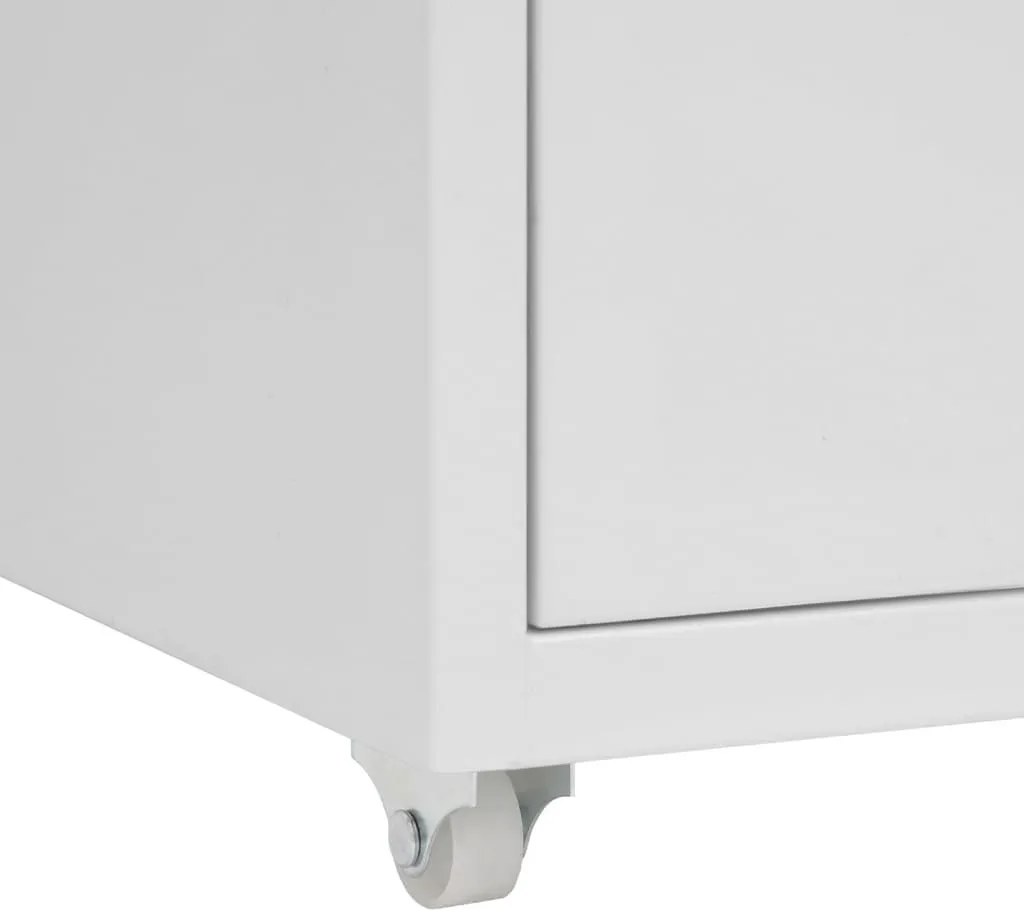 The Living Store Armadio con rotelle Grigio 28x41x69 cm Metallo - 7