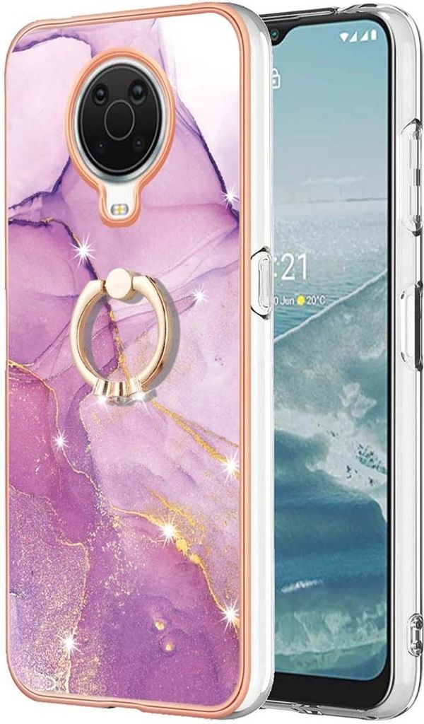 Hülle für Nokia G20 / G10 Muster TPU Silikon Stoßdämpfer Bumper Schutzhülle mit Ring Ständer Pink