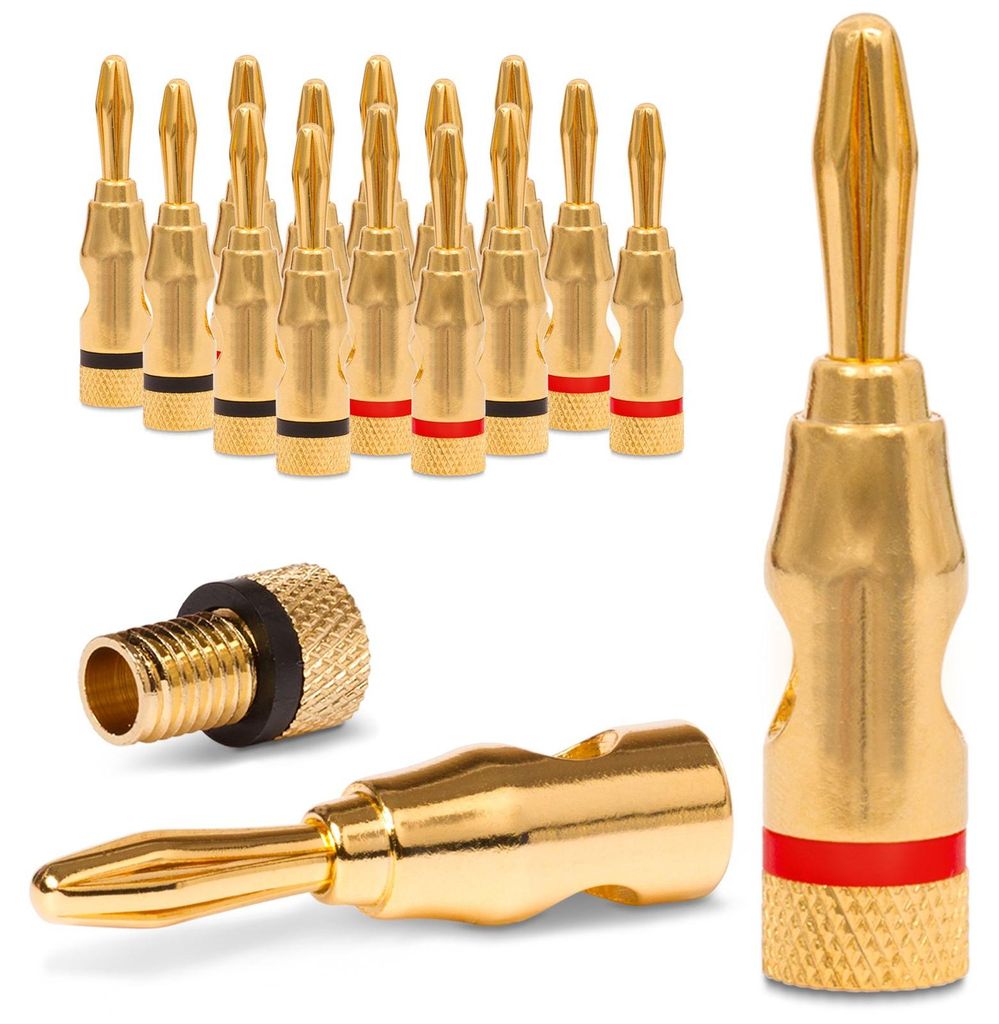 Bananenstecker 16x Stecker Set NEXMEX Vergoldet Produktbild 