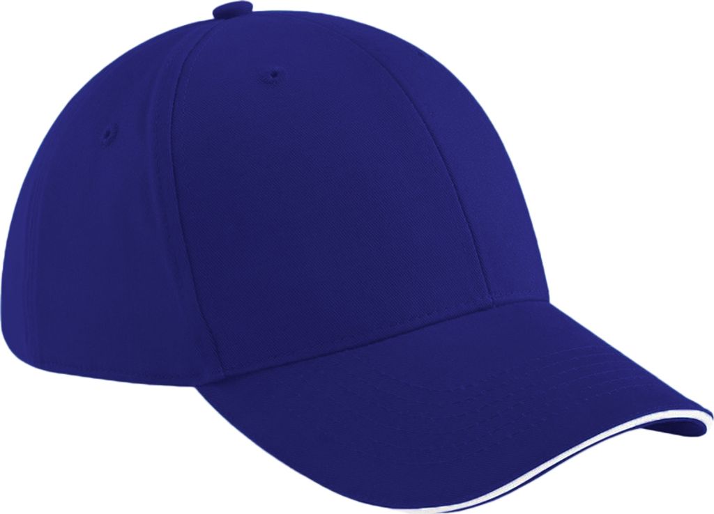 Beechfield Uni Athleisure Baseball Kappe Baumwolle (2 Stück/Packung) BC4243 (Einheitsgröße) (French Blau/Weiß)