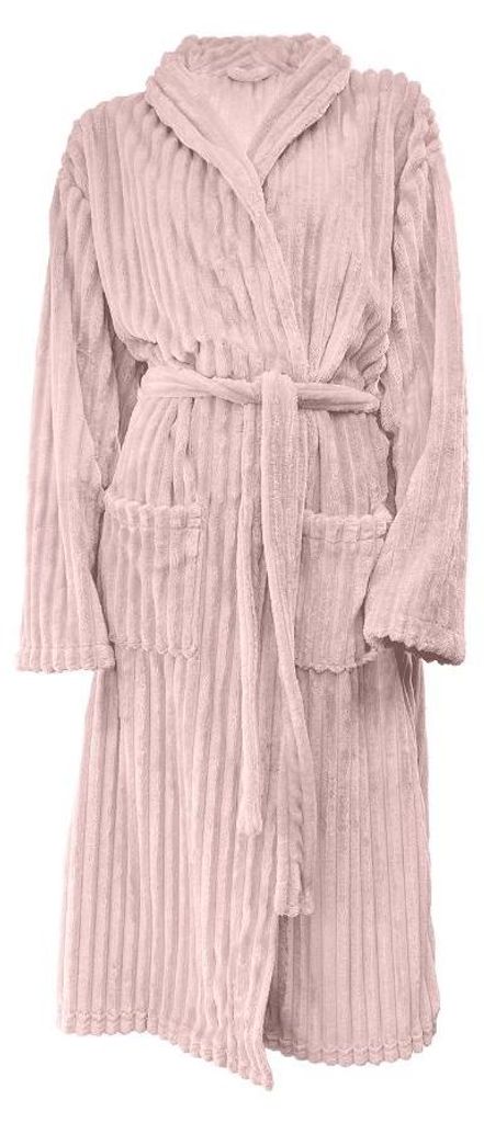 Eleganzzz Teddy Rippfleece Bademantel – hellrosa - L Produktbild 