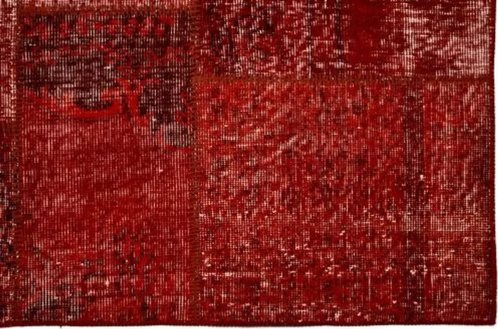Patchwork rouge 140x200 cm - Parure de lit style bohème et chic
