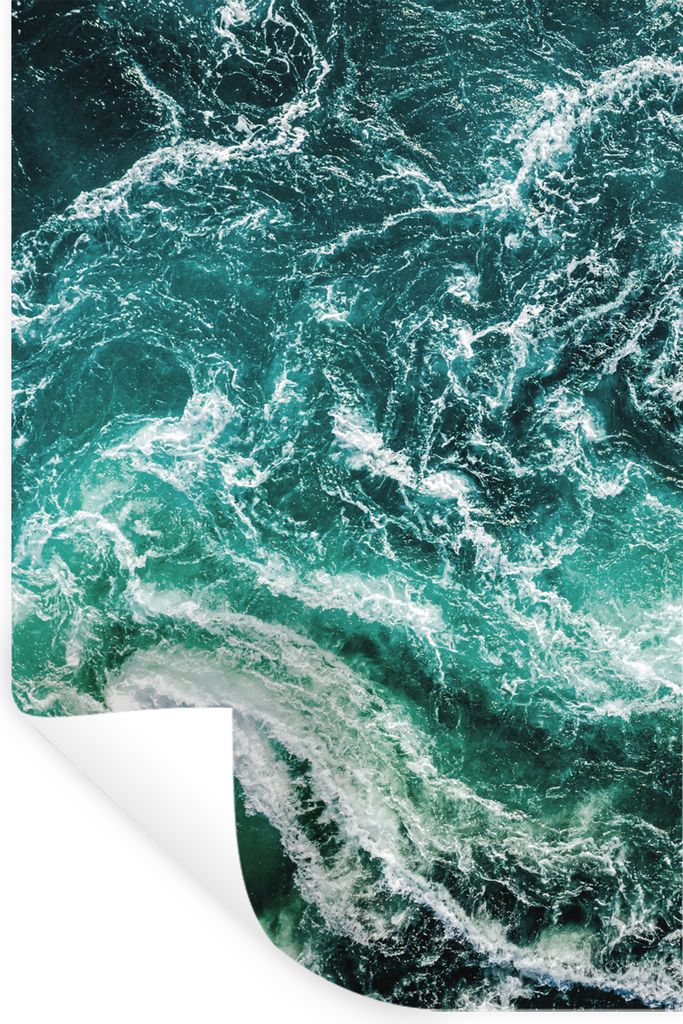 MuchoWow Wandtattoo Wandsticker Wandaufkleber Ozean - Wasser - Meer - Luxus - Grün - Türkis 80x120 cm Selbstklebend und Repositionierbar - Repo...