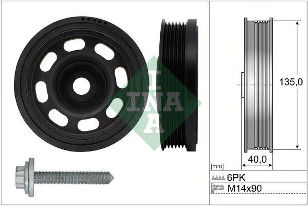 Kit poulie de vilebrequin pour VW Golf VII moteur diesel et essence INA
