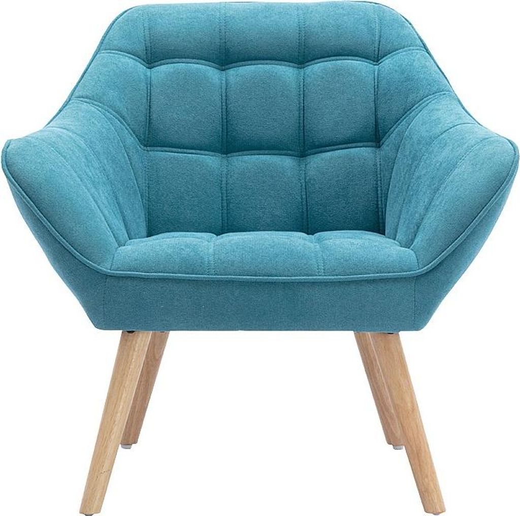 CASERTA Sessel in blauem Stoff Produktbild 