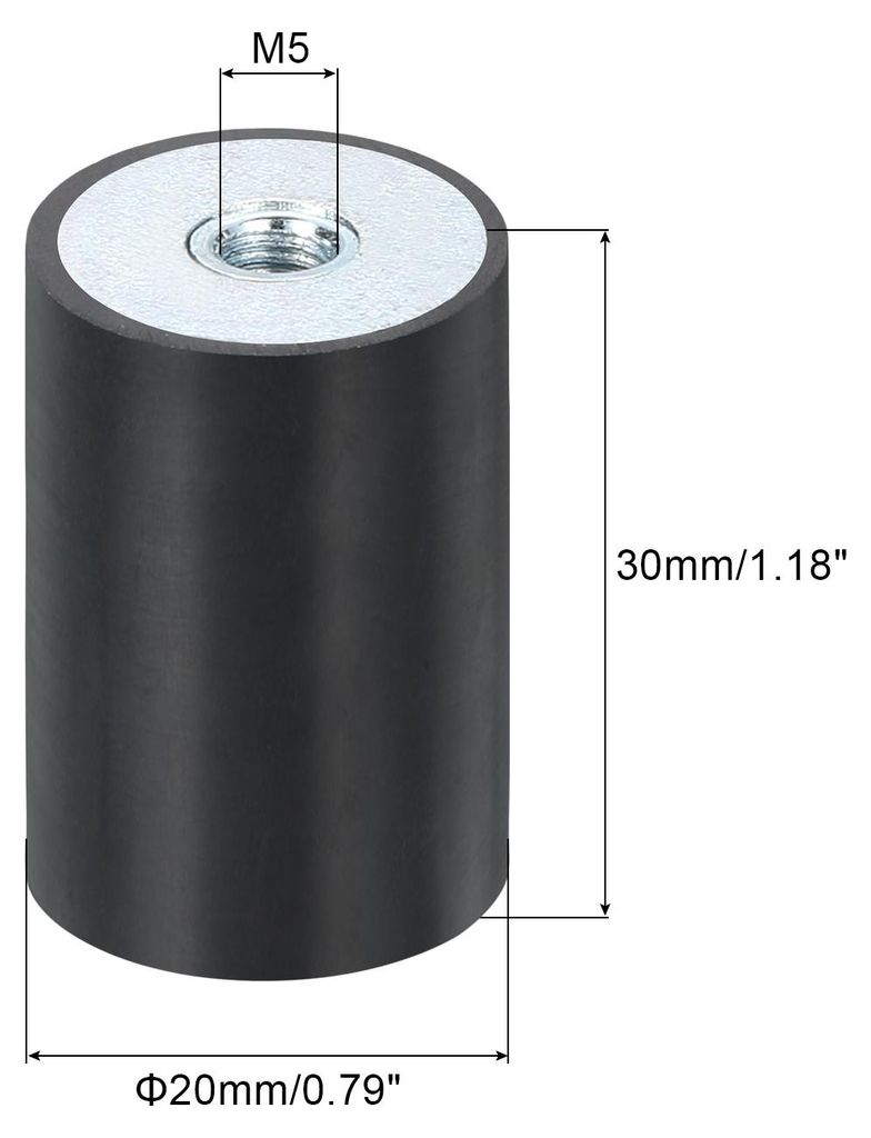 20 x 30mm M5 Gummid?mpfer,Multi-Typ-Gummipuffer M3 M6 M8 M10,Schwingungsd?mpfer fš¹r Motorraum und Luftkompressoren 2 Stš¹cke