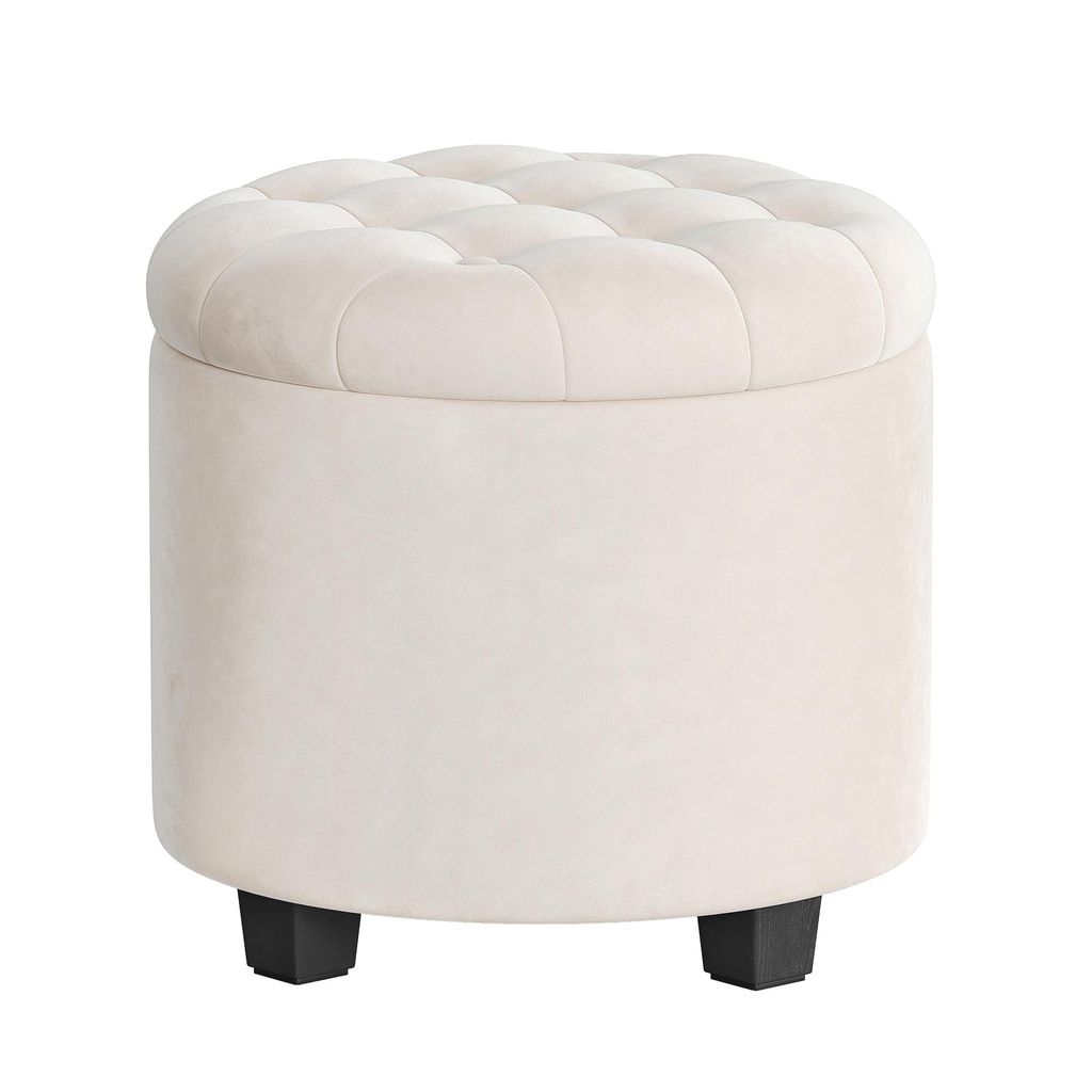 SONGMICS Sitzhocker rund, Fußhocker mit Stauraum, Produktbild 