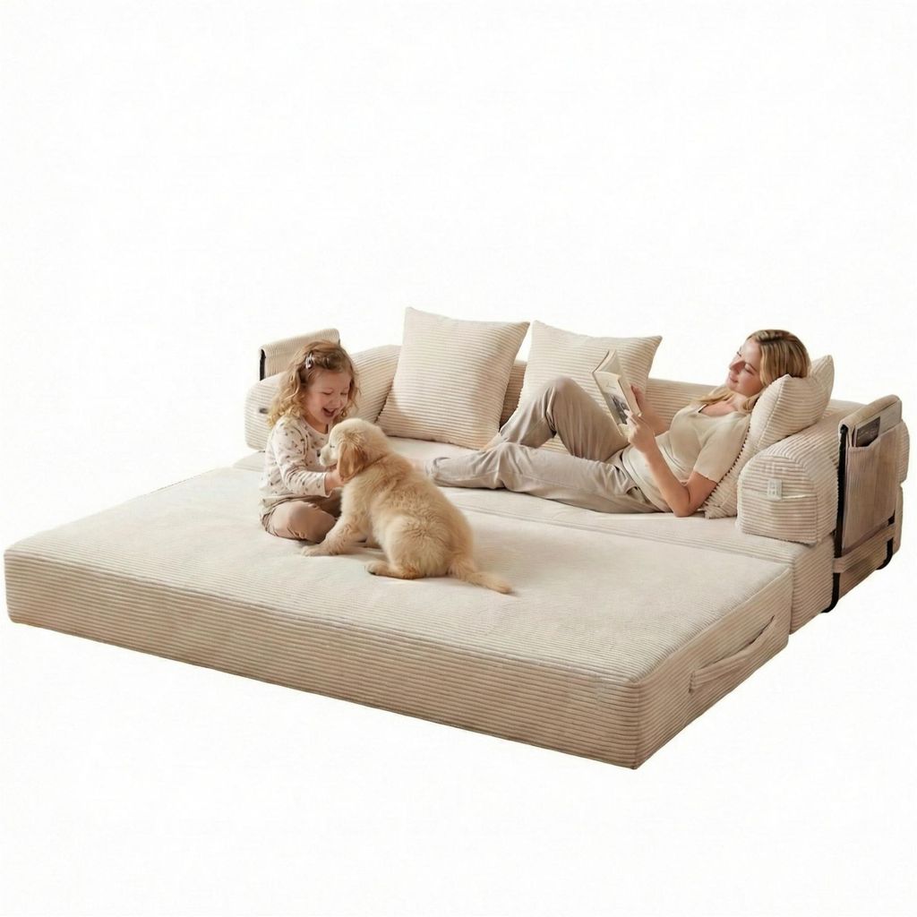 LVHOM Divano letto pieghevole in tessuto a coste, letto da Immagine del prodotto 
