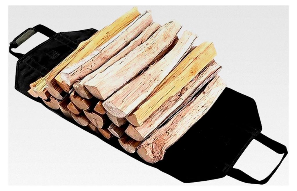Feuerholzsäcke - Wasserdichter Holzträger | Großer Canvas-Stil Tragetasche mit verstärkten Griffen, Holztransportorganisator für Campingkocher...