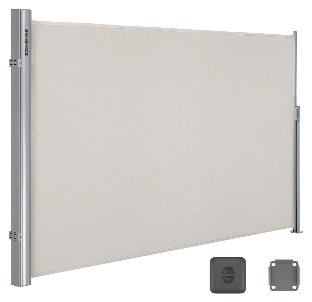 Seitenmarkise - Ausziehbar - 160x350 cm - Aluminiumrahmen - Sichtschutz - Windschutz - Rot