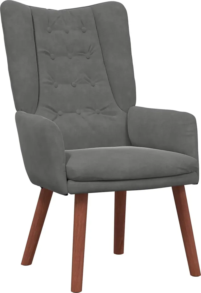 Fauteuil Velours Gris Anti-Fatigue : Assise Haute et Dossier Renforcé