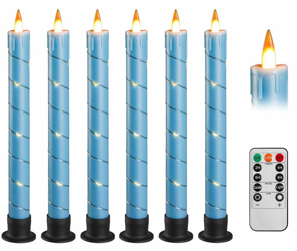 OKWISH LED-Kerzen, LED Weihnachtskerzen, flammenlos, warmweiß, Lichterkette, Weihnachtsdeko, batteriebetrieben, mit Timer, sicher & energiesparend...
