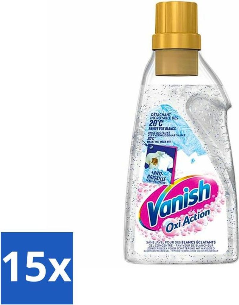 Vanish – Fleckenentferner – Oxi Action Booster Gel Whitening – Für weiße Wäsche – 750 ml - Vorteilspack - 15 Stücke