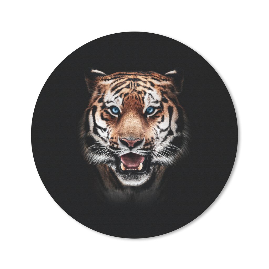 MuchoWow Mauspad Mousepad Tiger - Tiere - Schwarz 40x40 cm - Mousepads - Maus Mat - Pad - Mausunterlage - Schreibtisch Accessoires