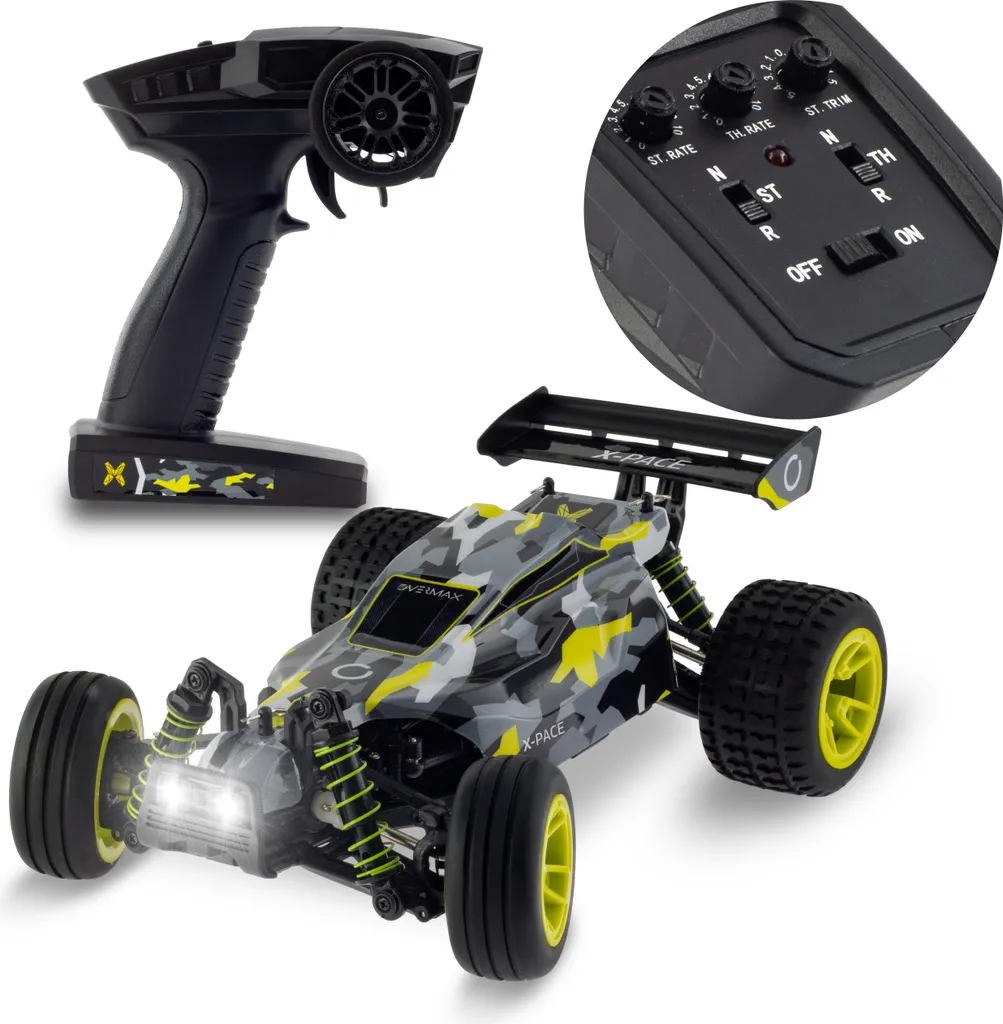 Voiture Télécommandée Tout-Terrain RC Buggy Rapide 45km/h Overmax X-Pace - 12