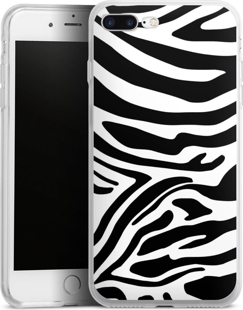 DeinDesign Handyhülle für Apple iPhone 8 Plus Silikon Hülle Case Smartphone Schutzhülle Animal-Look Animalprint Zebra