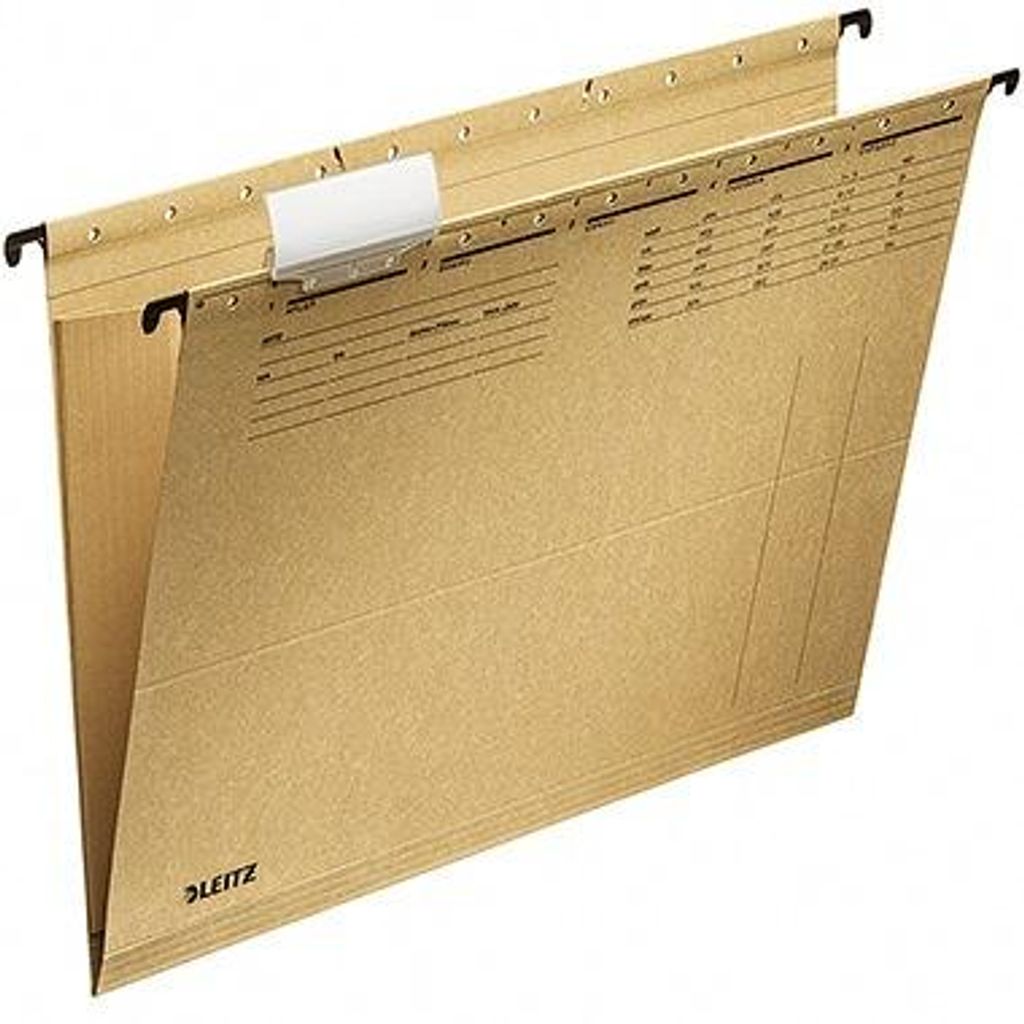 Hängetasche Alpha A4 230g/qm Karton seitlich 2 Jurisklappen naturbraun