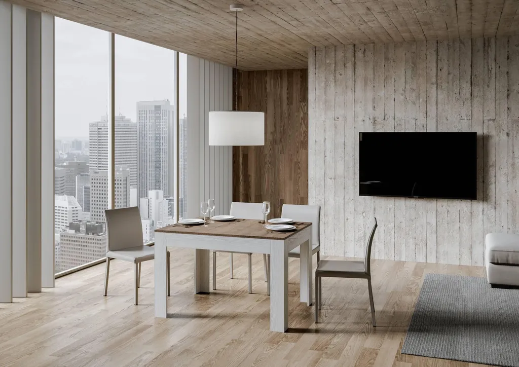 Table extensible gain de place pour salle à manger 4 à 8 places