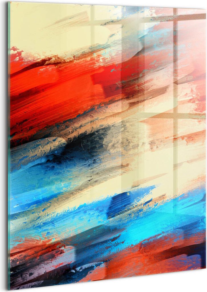 Designer Glasbild - Wandbild - Glas Bild - 60x80 cm - Abstraktes Ölgemälde
