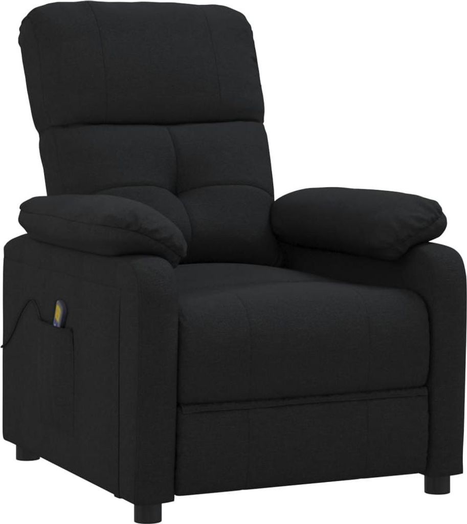 masážne kreslo vidaXL Black Fabric Obrázok produktu 