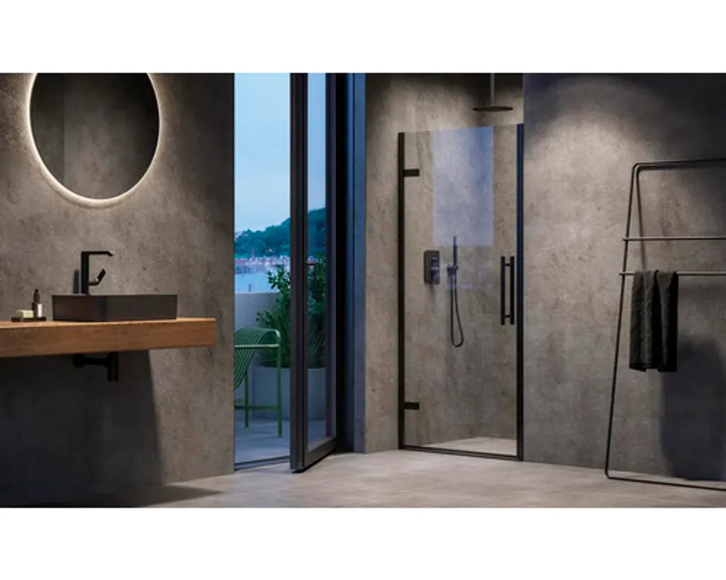 Porte de douche 90 cm RAVAK Cool : stop aux fuites avec style noir mat