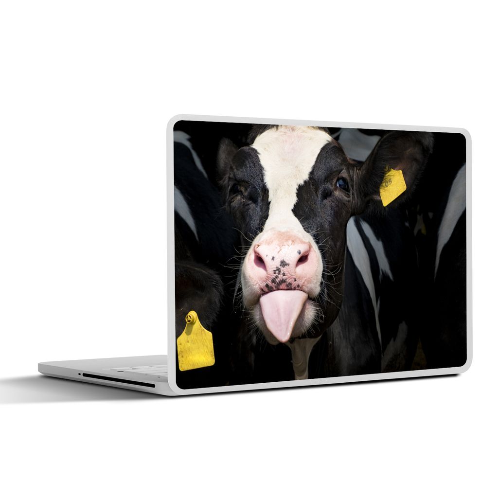 MuchoWow Laptop Aufkleber Sticker Cover Kuh - Nutztier - Etikett 32.5x23.5 cm - Sticker für Laptop - Selbstklebend