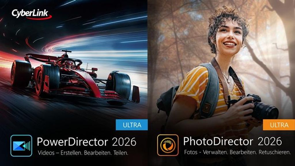 Cyberlink DUO -> Power und PhotoDirector 2026 Ultra / 1 PC / Dauerlizenz / Lizenz per E-Mail