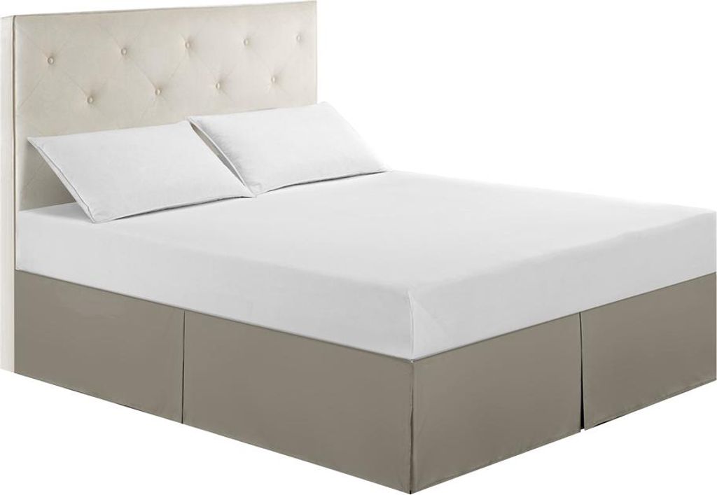 Staubdichter, gerüschter Bettrock aus Polyester mit Faltenband, leicht anzubringender Überwurf (Queen-Size)