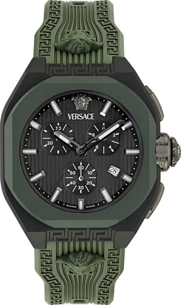 Versace VE9L00324 V-Legend Chrono schwarz grau grün Biokeramik Herren Uhr NEU