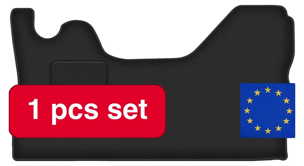 Tapis de sol voiture noir haute résistance en fibres synthétiques 4pc
