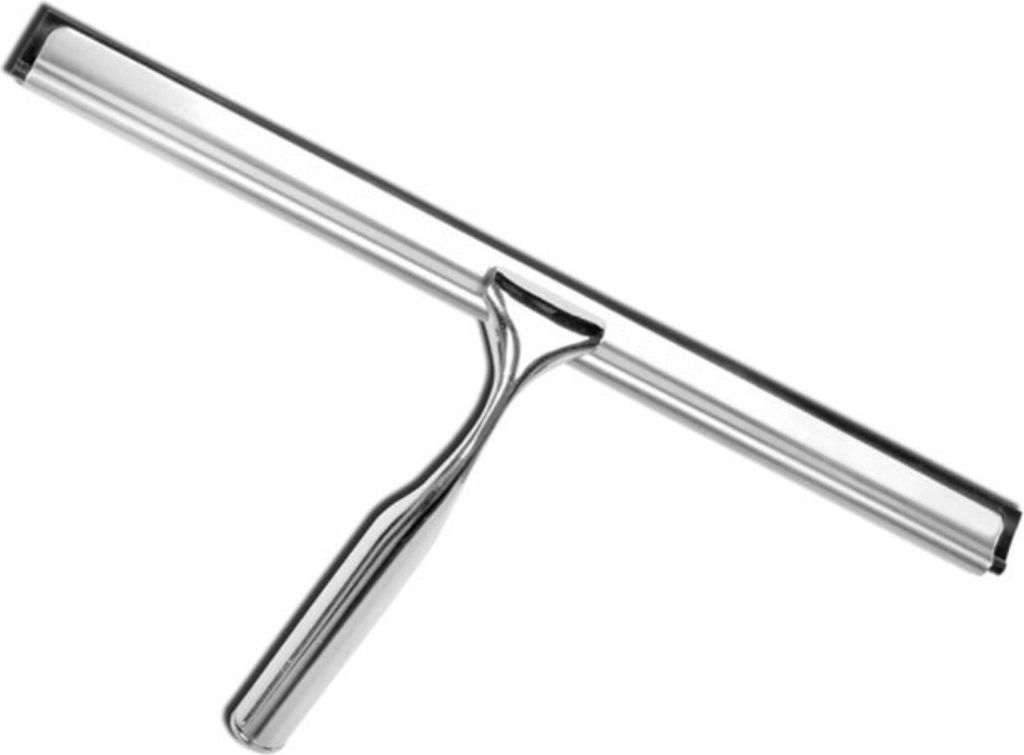 Fackelmann Tropfenwischer 30 cm Tecno, Duschkabinenabzieher aus Edelstahl, Duschabzieher f