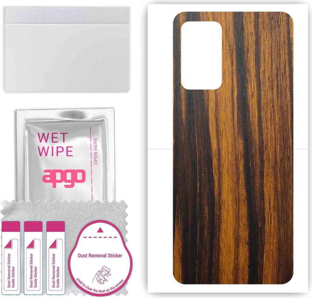 apgo Rückseite Schutzfolie, Skin, kompatibel mit Oppo A55s PEMM00, Hinten Displayschutzfolie aus Vinylfolie, kratzfest, einfache Montage - Tigerwood