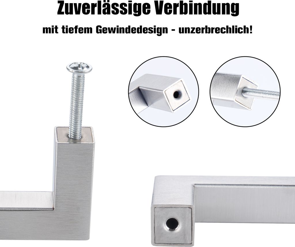 Schrankgriffe,10 Stück Möbelgriff Silber Produktbild 3