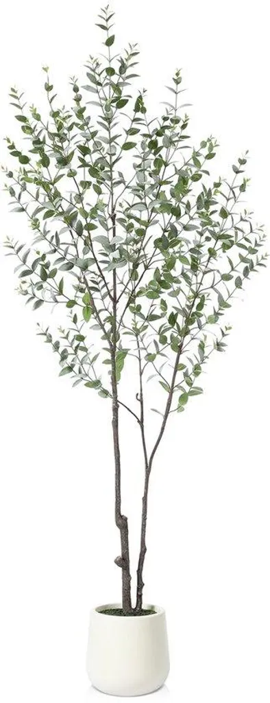 Eucalyptus artificiel 180 cm pour décoration de salon et bureau