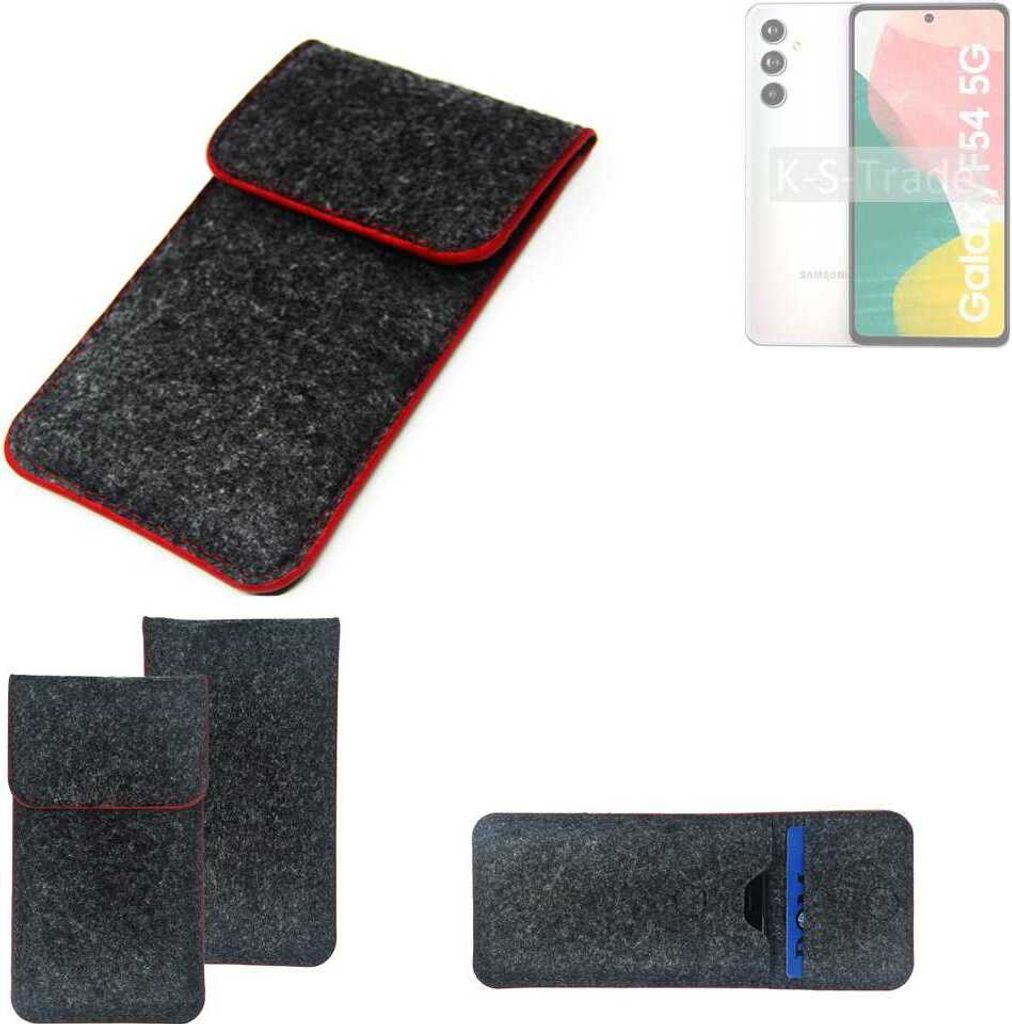 K-S-Trade Handy Schutz Hülle kompatibel mit Samsung Galaxy F54 5G Schutzhülle Handyhülle Filztasche Pouch Tasche Case Sleeve Filzhülle dunkelgrau
