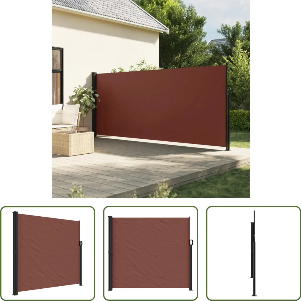 Tenda da Sole Laterale 180x300 cm Marrone | Montaggio Facile e Robusto
