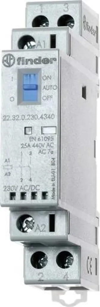 Finder 22.32.0.230.1520 Contacteur monophasé 25A pour tableau électrique