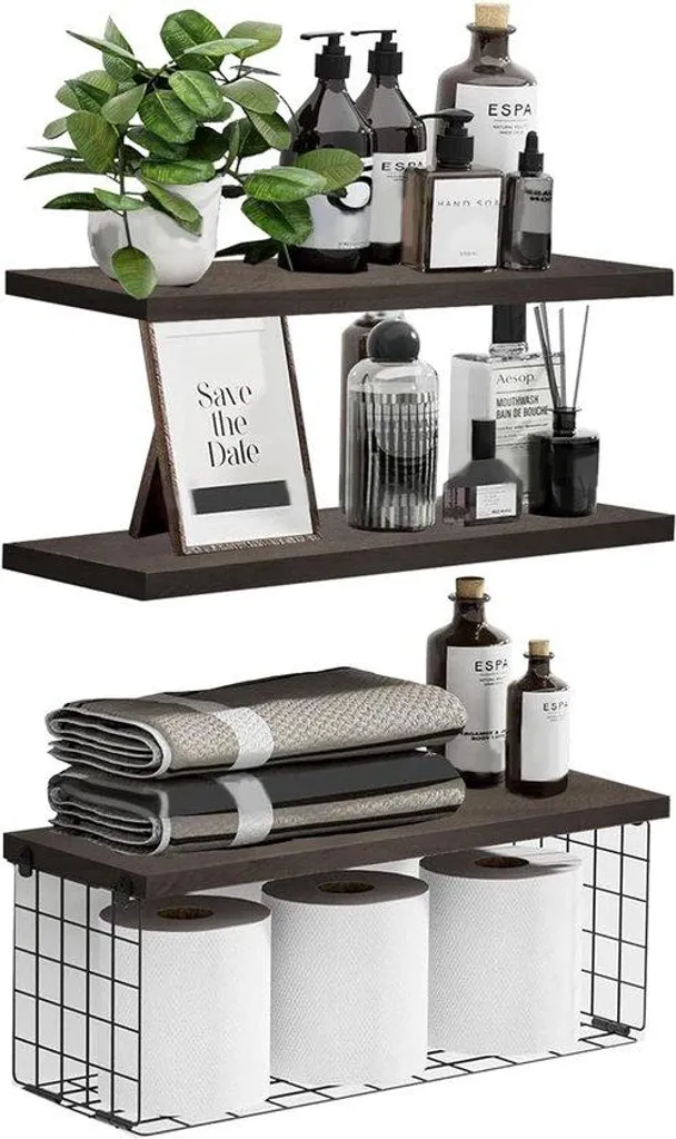 Set d'accessoires de bain tripode en bois naturel avec coffret de soin