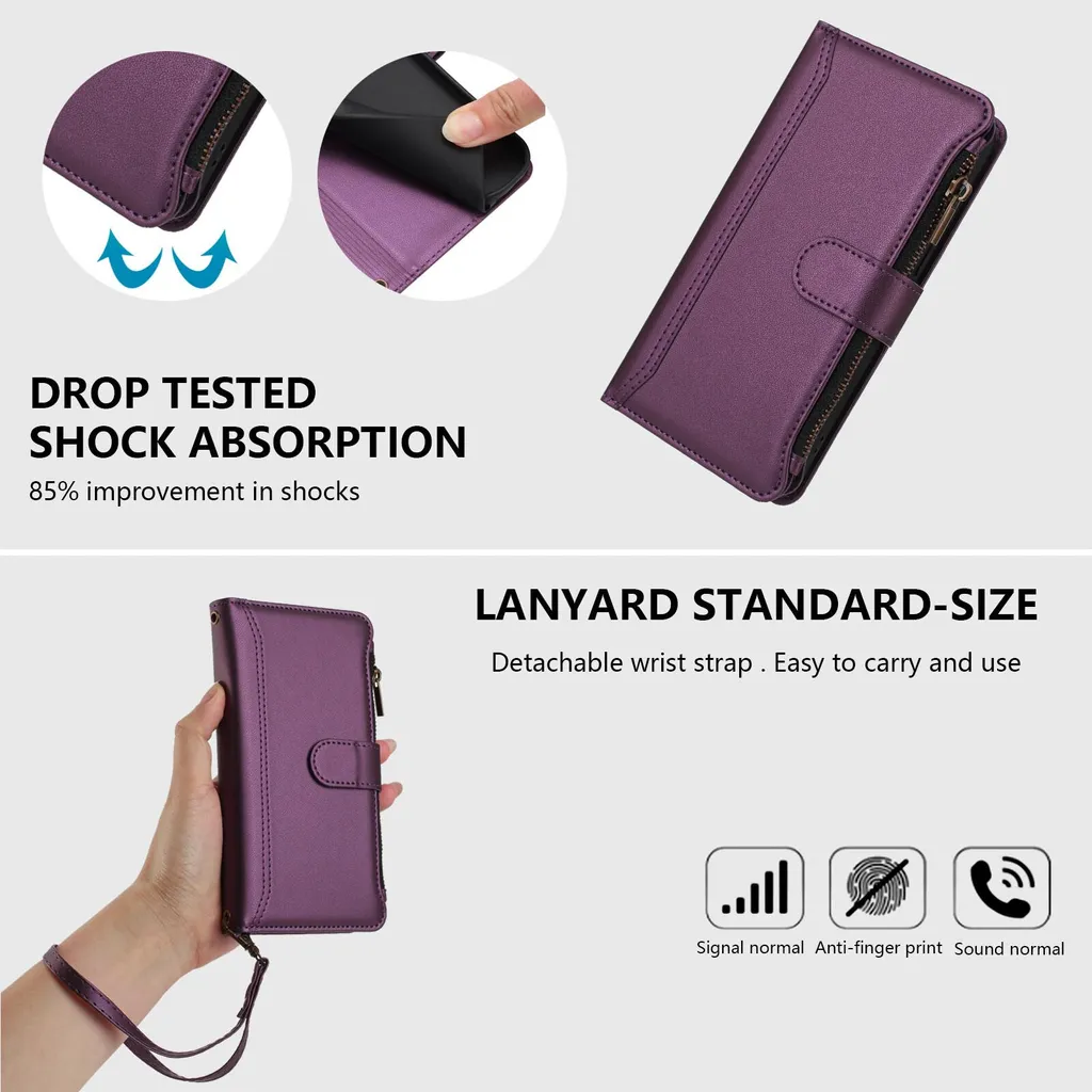 Cover Antiurto Sony Xperia 10 VI Viola | Portafoglio con Zip - 5