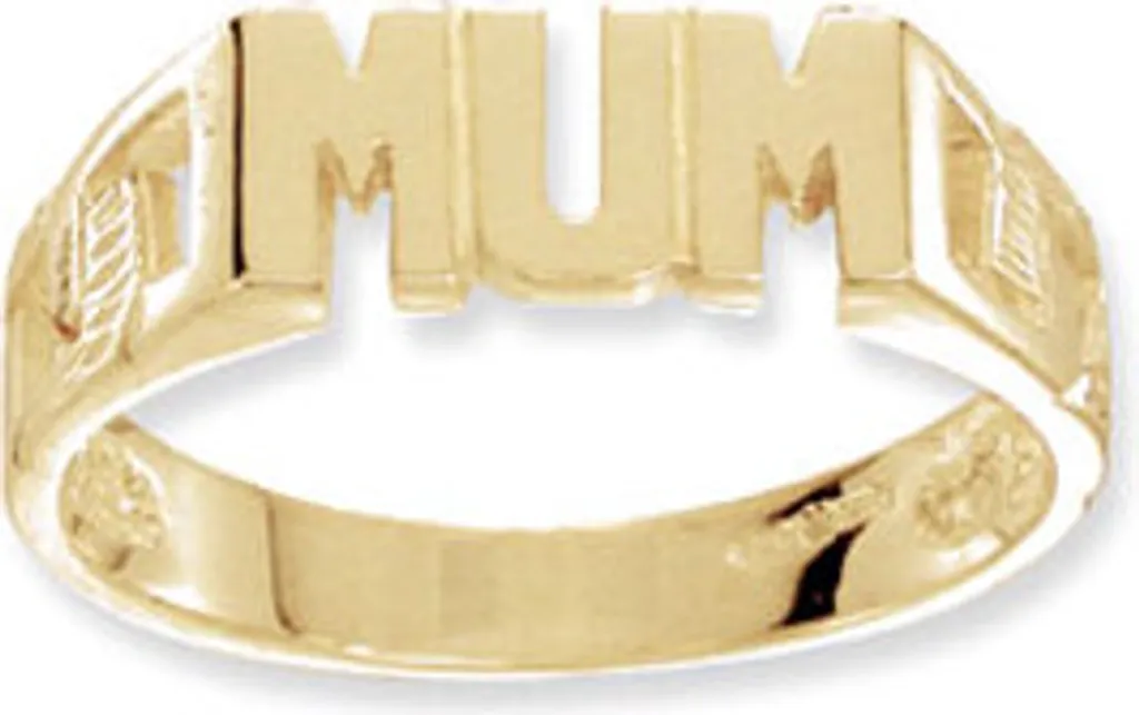 Bague Femme Or Durable Ne Noircit Pas Inscription Mum Taille 59