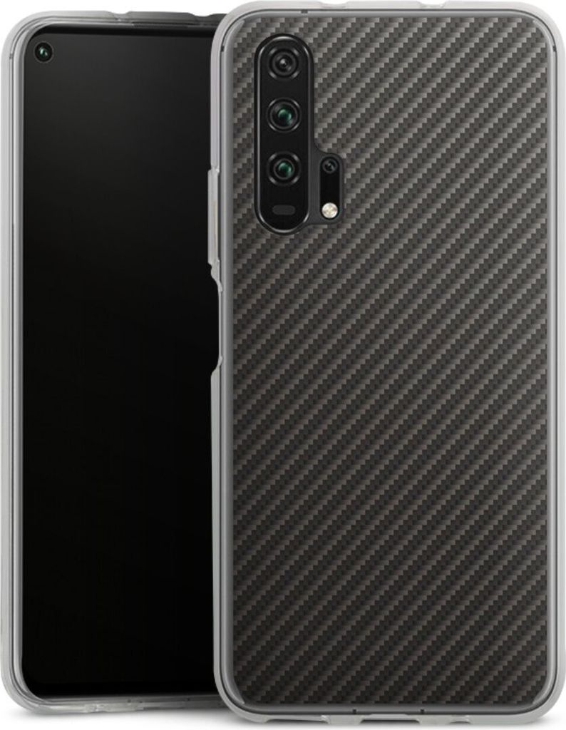 DeinDesign Handyhülle für Huawei Honor 20 Pro Silikon Hülle Case Smartphone Schutzhülle Carbon Metallic Look Muster