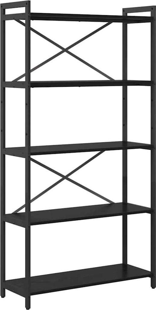 vidaXL Bücherregal Schwarz Eichen-Optik 80 x 30 x 155 cm Holzwerkstoff