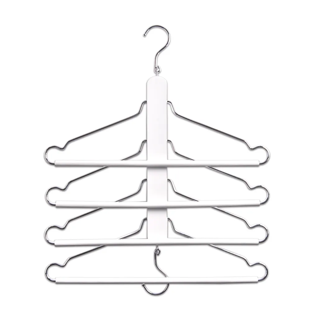 Cintre porte-pantalon multiple ZELLER en métal avec 4 barres de rangement