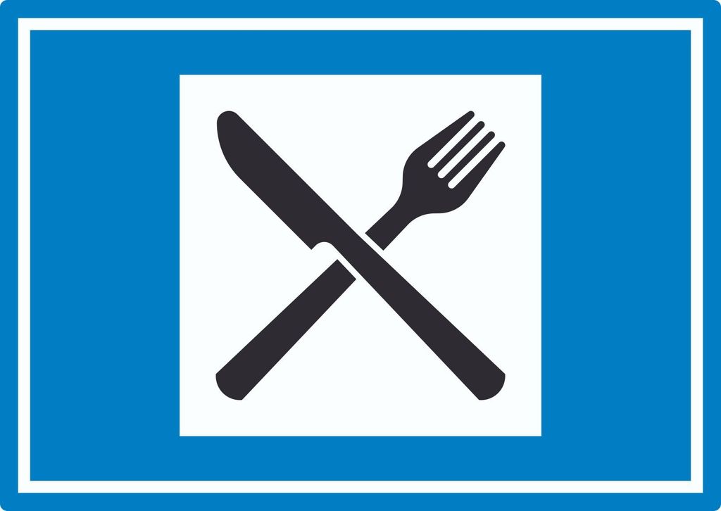 Autobahngasthaus Symbol Aufkleber A4 (210x297mm)