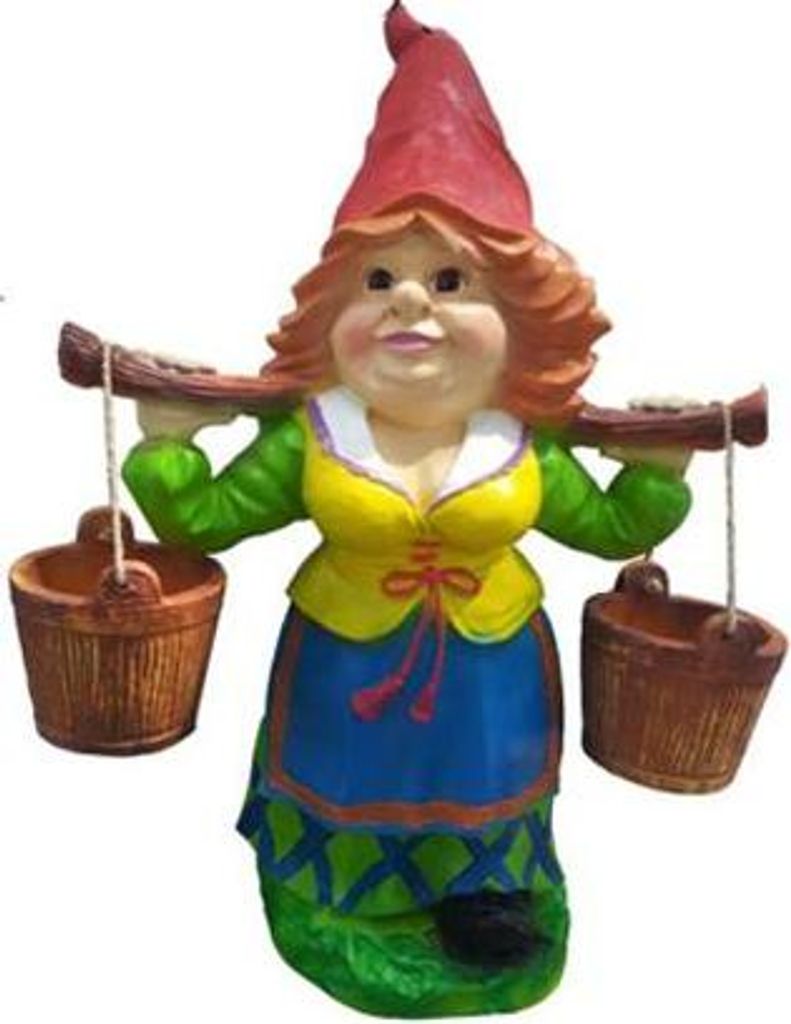 Garten Zwerg 73cm Garten Dekoration Figuren Statuen Figur Frau Wasser Neu