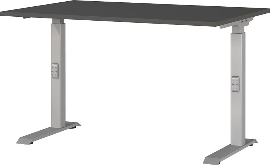 Schreibtisch 120cm, graphit/silber, DUBA-01