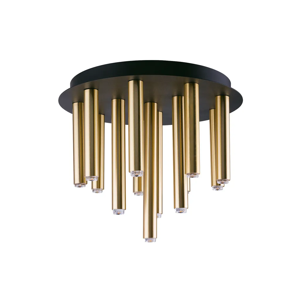 Grand plafonnier pour salon chic Stalactite noir et or 13 lumières